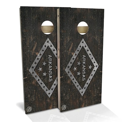 Arkansas Flag Rustic Outdoor Cornhole Board Set