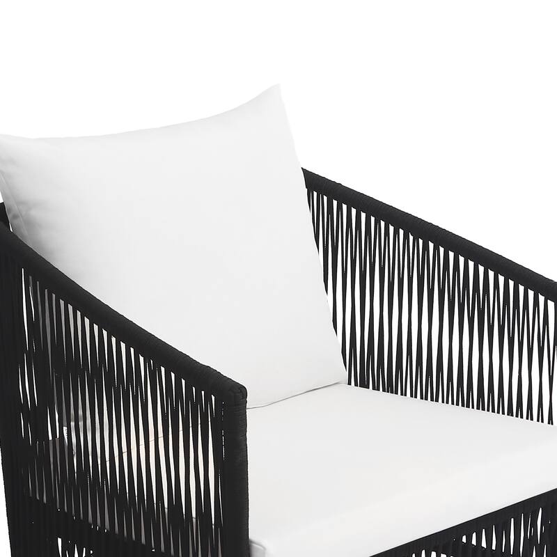 3-Piece Outdoor Patio Swivel Chair Set with Cushions and Side Table