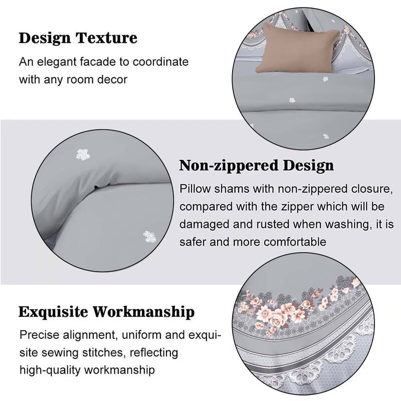 Shatex 3 piece Microfiber Bedding Comforter Set