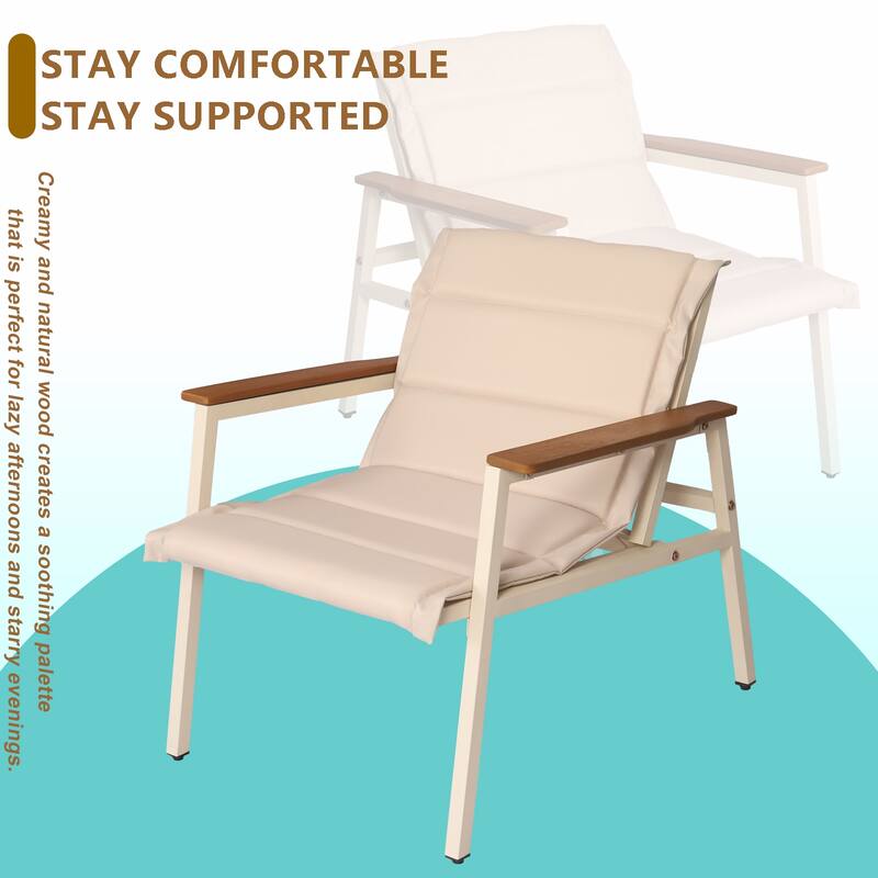 Outdoor 4-Piece All-Weather Patio Conversation Set with Soft Cushions