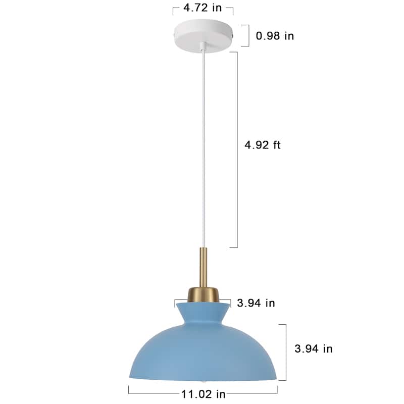 1-Light Modern Classic Semi Flush Mount Chandelier, Farmhouse Dome Pendant Light for Kitchen Island Dining Room
