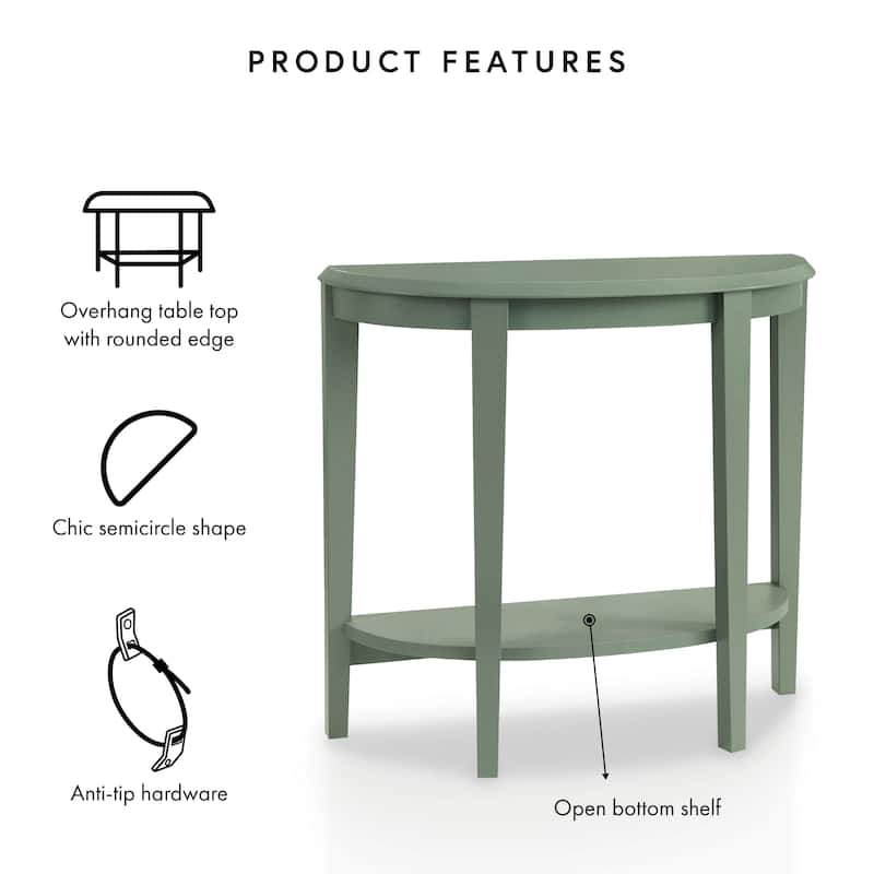DH BASIC Contemporary Brown Decorative 1-Shelf Half-moon Console Table by Denhour