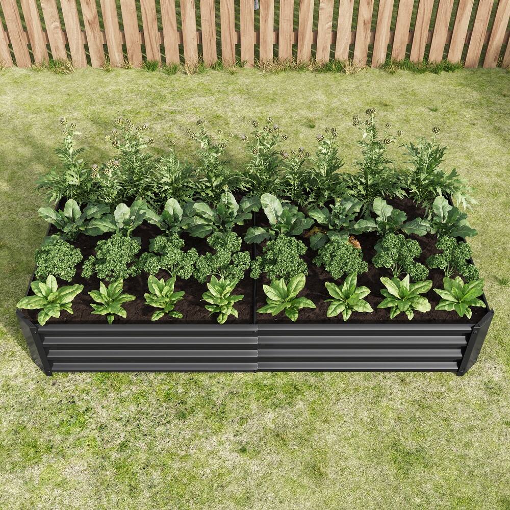 Metal Raised Rectangle Planter Beds for Plants, Metal Oval Raised Garden Bed Planter