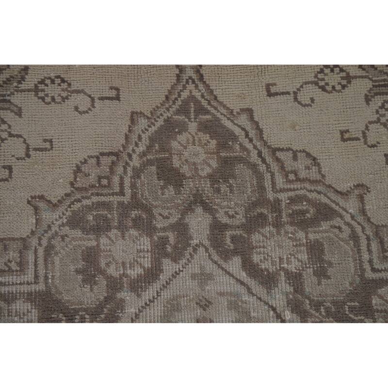 Hand Knotted Oriental 100% Wool Carpet Traditional Medallion Beige & Ivories Tabriz Area Rug - 10' 9'' X 7' 8''
