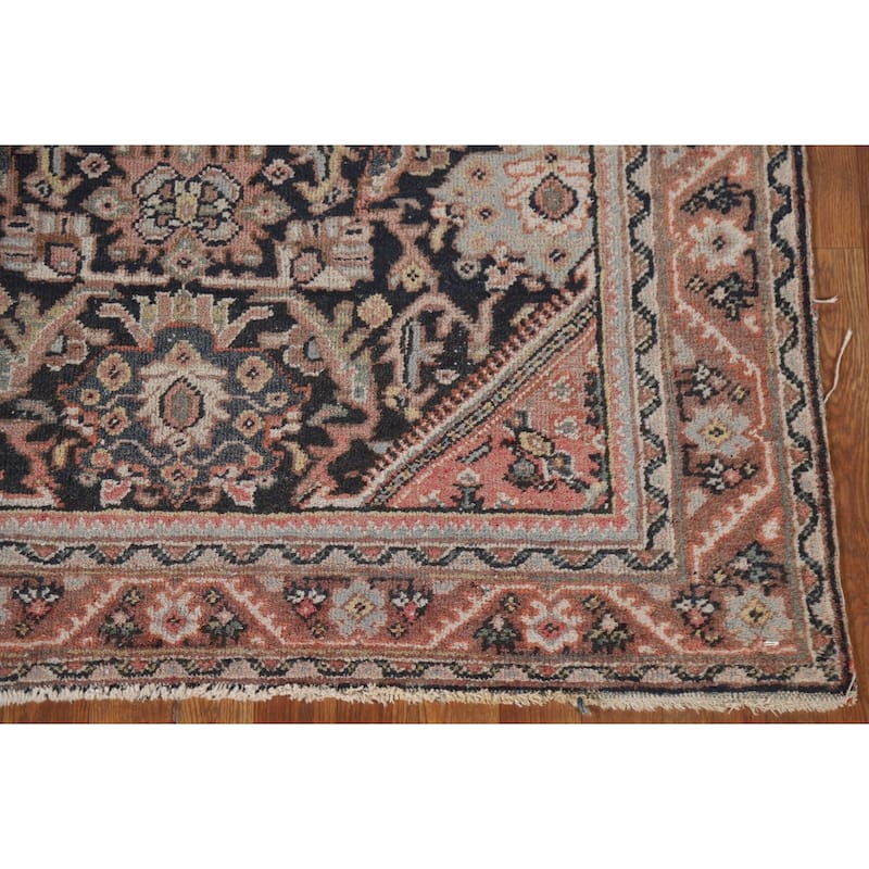 Geometric Mahal Persian Antique Accent Rug Hand-Knotted Wool Carpet - 4'5"x 6'10"