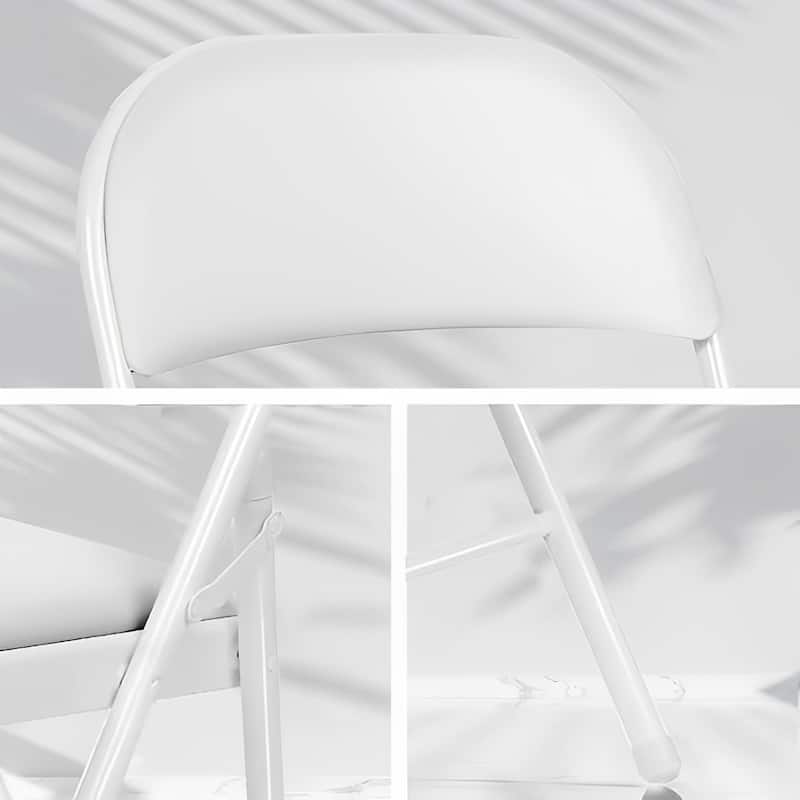 6 Pack Folding Chairs with Padded Seats for Outdoor & Indoor-White