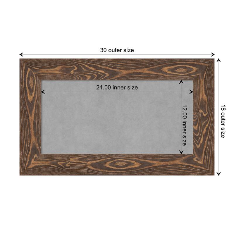 Amanti Art Bridge Brown Framed Magnetic Board - Board Size 24x12