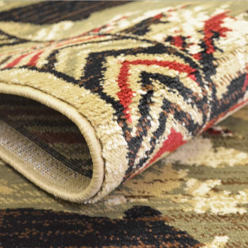 American Destination Lodge Bear Plaid Rug