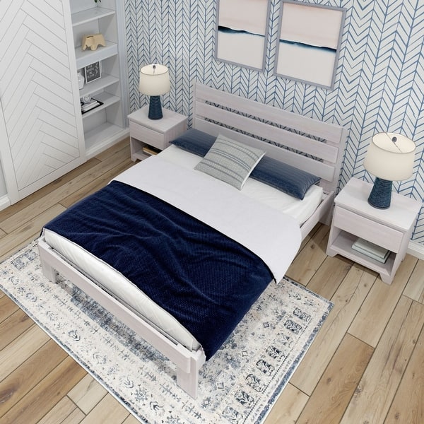 slide 2 of 16, Farmhouse Queen Platform Bed with Plank Headboard