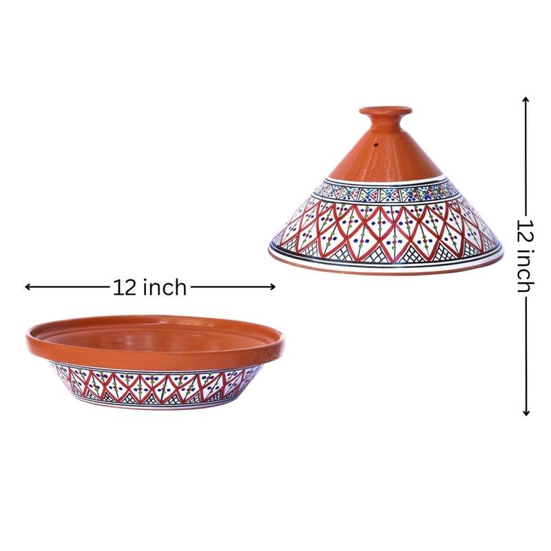 Kamsah Bohemian Supreme Large Tagine - Handcrafted Ceramic Pot