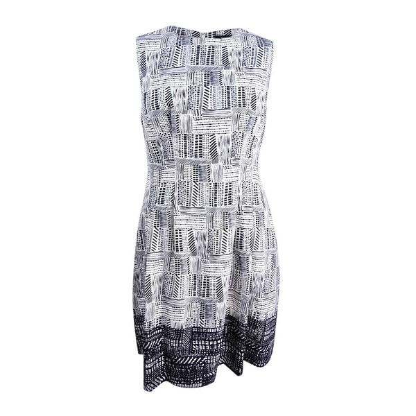plus size white fit and flare dress