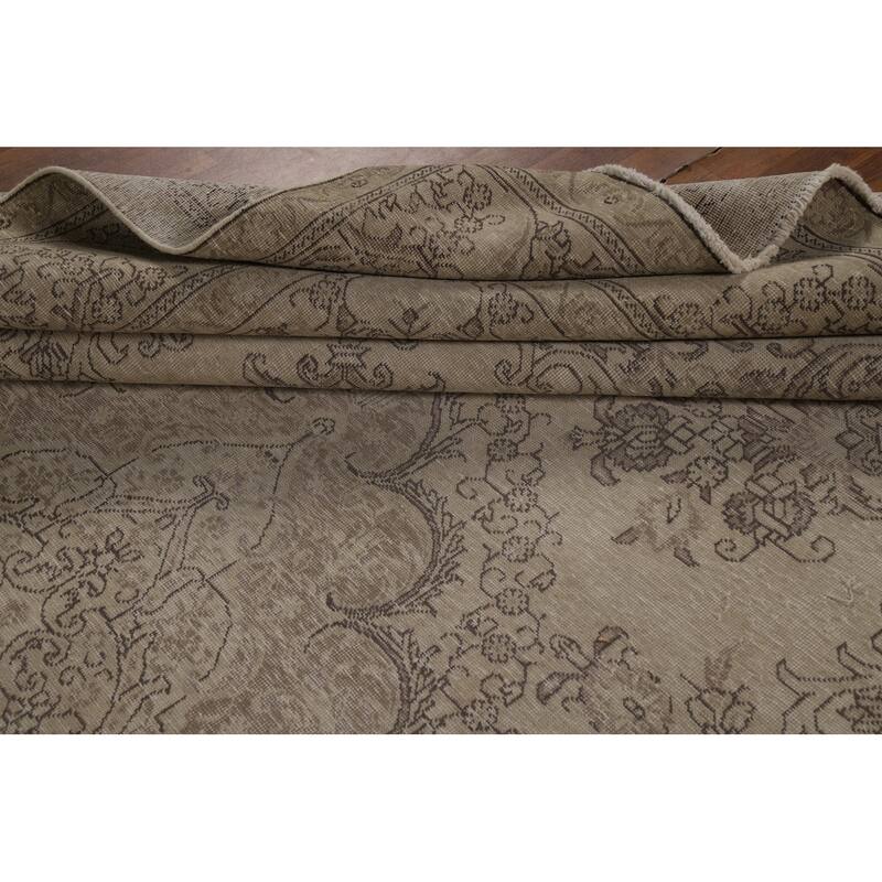 Tabriz Persian Vintage Rug Hand-Knotted Traditional Wool Carpet - 9'6" x 12'4"