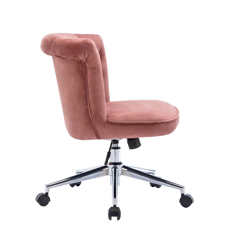 Porthos Home Quoba Tufted Velvet Office Chair, Castors and Footers Both Included
