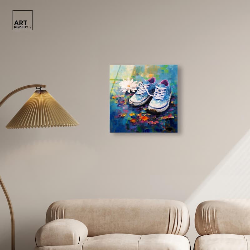 Lily Pad Sneakers Acrylic by Art Remedy, Ready to Hang