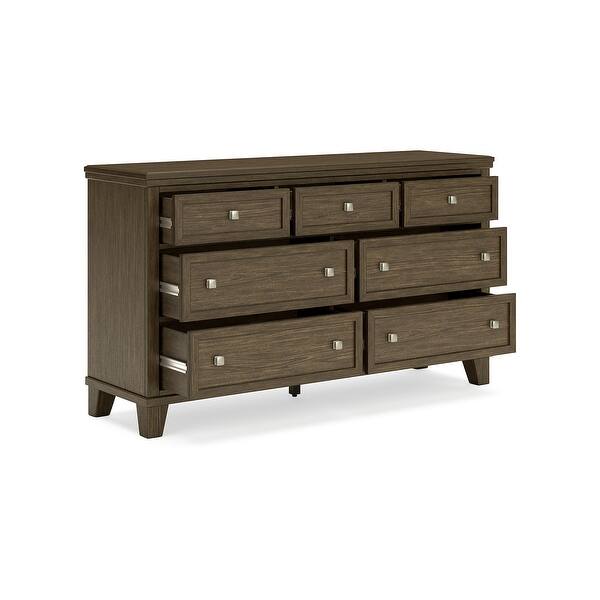 medium brown dresser Mid-Century 9-Drawer Extra Large Dresser Light Brown (Set of 3)