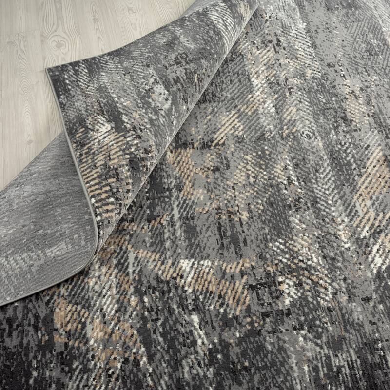 Lumina Grey Abstract Area Rug