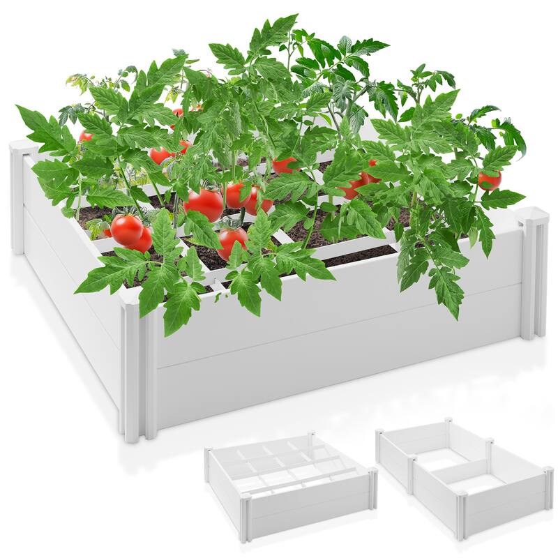 Heavy Duty PVC Raised Garden Bed Planter White