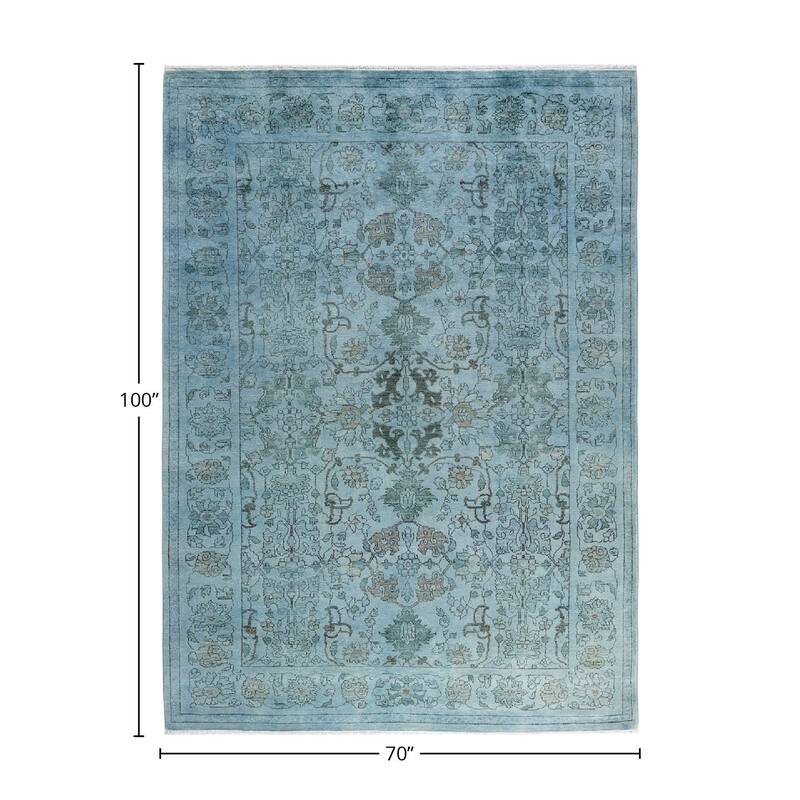 Vibrance, One-of-a-Kind Handmade Area Rug - Gray, 5' 10" x 8' 4" - 5' 10" x 8' 4"