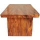 preview thumbnail 3 of 4, Brown Wood Minimalistic Dining Table with Natural Wood Grain and Block Style Base