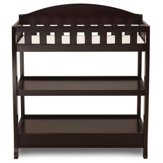 Modern Dark Brown Wooden Baby Changing Table with Safety Rail