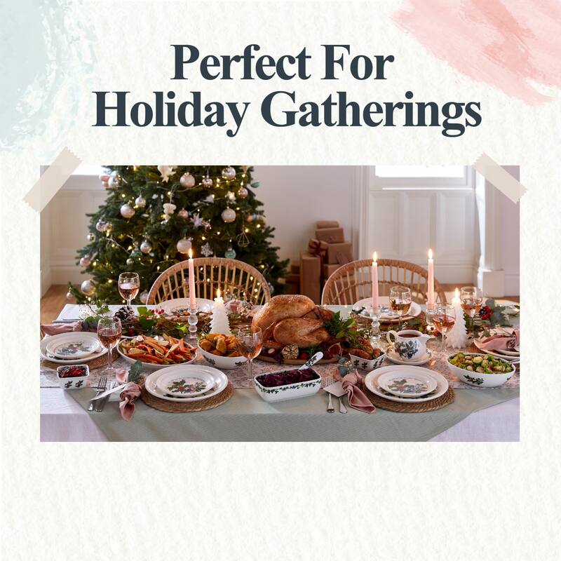 Portmeirion Christmas The Holly and Ivy Gravy Boat and Stand - 55.63 Fluid Ounces (1 L)