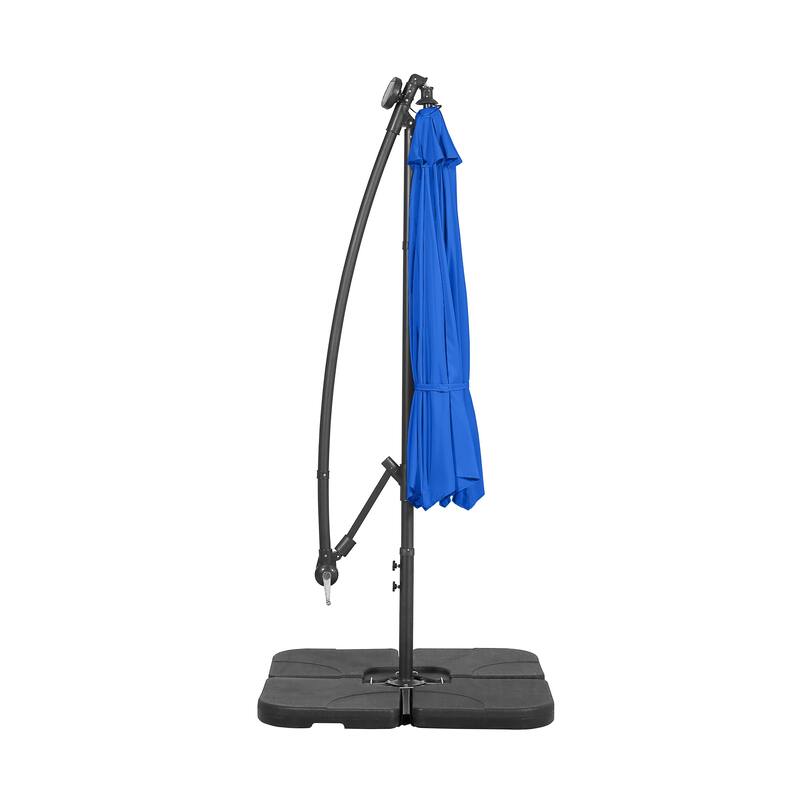 10 Ft. Solar Power Lighted Patio Umbrella with Base Stand