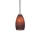 preview thumbnail 2 of 1, Access Lighting Janine 1 Light Brushed Steel Downrod Pendant Brushed Steel / Brown Stone