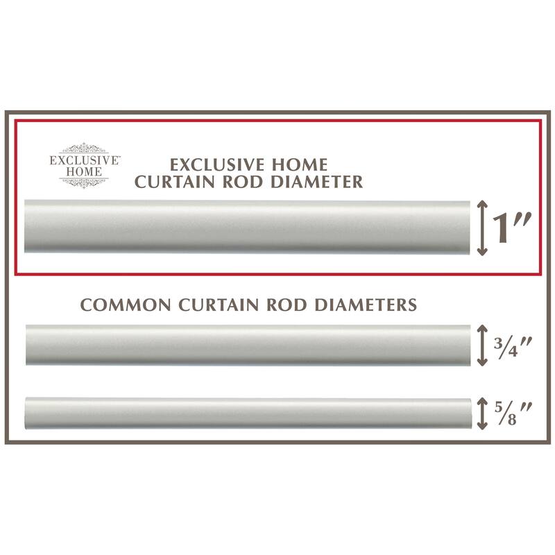 EXCLUSIVE HOME Crystal Ball 1" Curtain Rod and Finial Set - 84-160