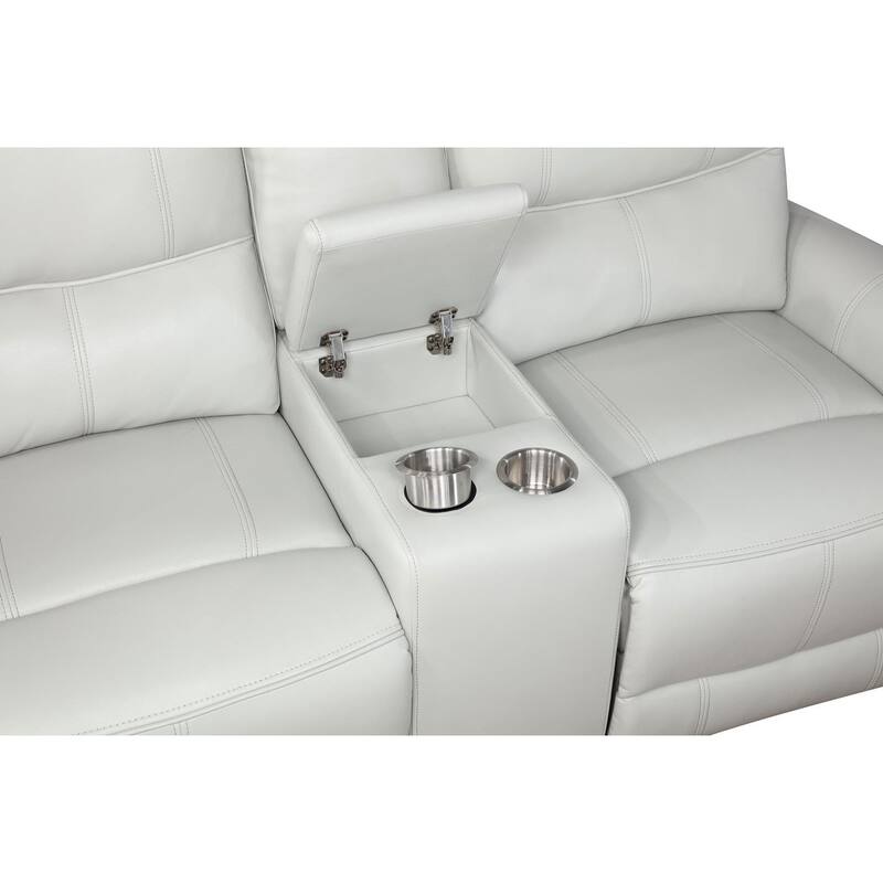 Denson Upholstered Power Reclining Loveseat with Console