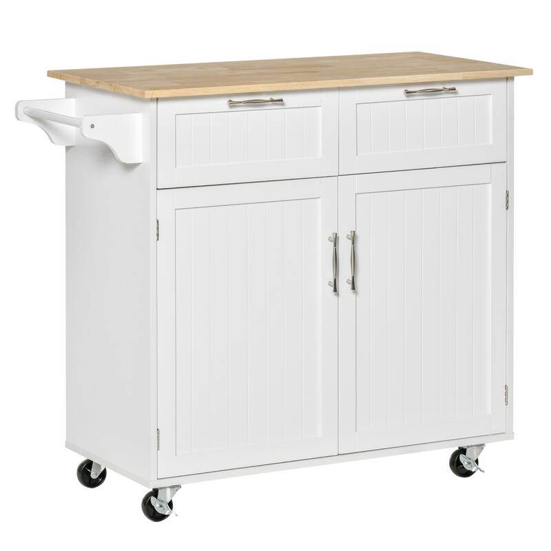 41" Modern Rolling Kitchen Island On Wheels(no include stool)