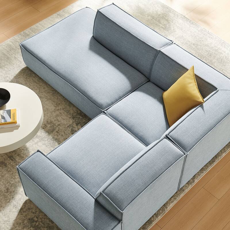 Restore 3-Piece Performance Fabric Upholstered Modular L-Shaped Sectional Sofa