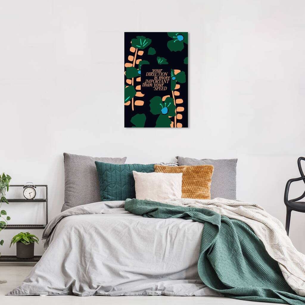Wynwood Studio Canvas Typography and Quotes Direction is better Pink and Light Pink Modern & Contemporary Wall Art Canvas Print