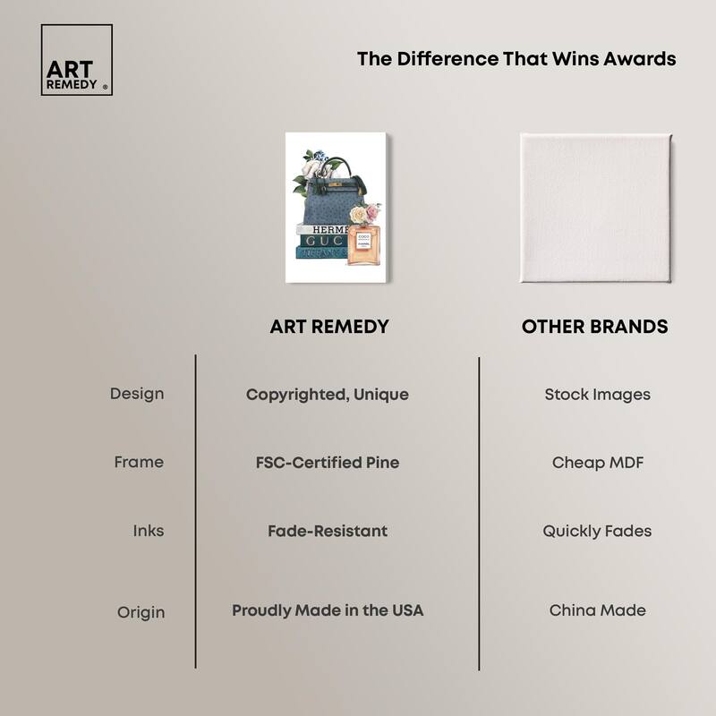 Books and Coco Orange Canvas by Art Remedy, Gallery Wrapped