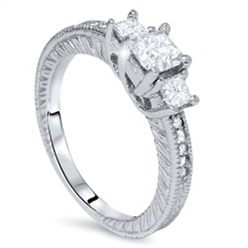 1ct Princess Cut Diamond Antique Ring Gold