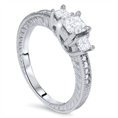 1ct Princess Cut Diamond Antique Ring Gold