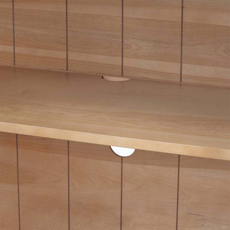 4-Door Storage Cabinet with Glass Doors and Arched Design