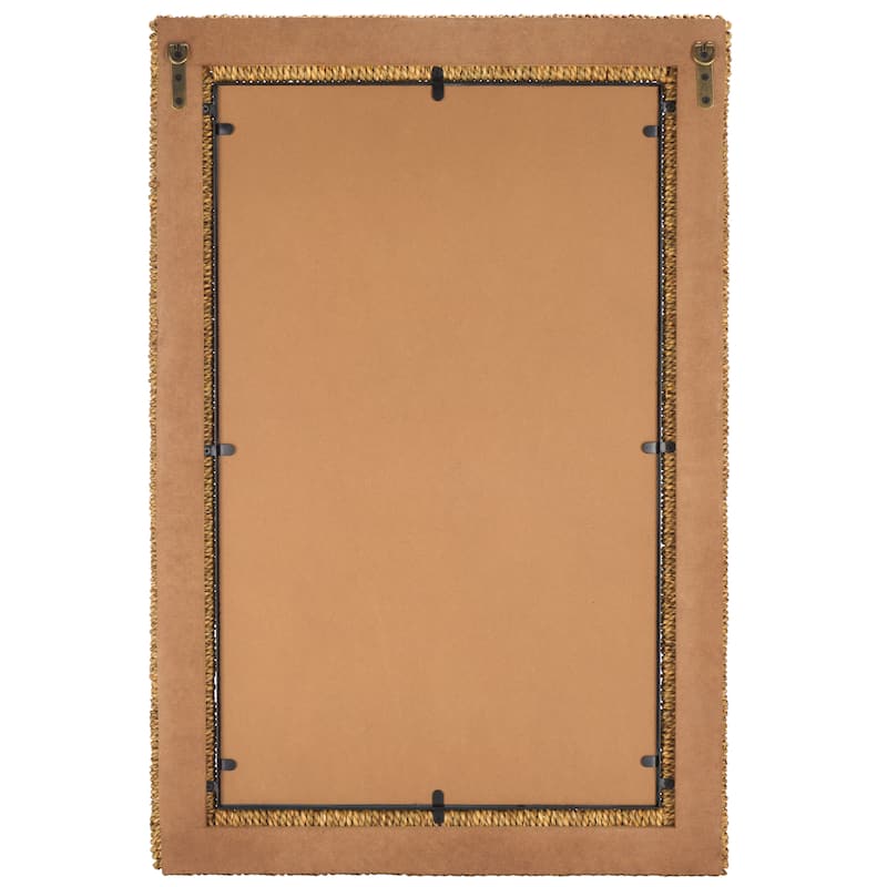 SAFAVIEH Home Amelda 24 x 36-inch Vertical Rectangle Natural/Black Mirror - 24.4"W x 1.6"D x 36.2"H