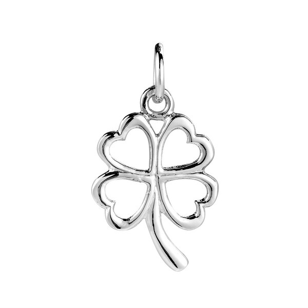 Handmade Lucky Clover Heart Leaf Sterling Silver Cahrm Pendant (Thailand). Opens flyout.