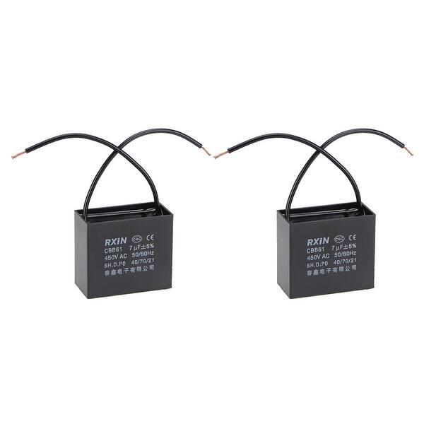 Shop 2 Wire Cbb61 Ceiling Fan Capacitor 7uf 450v Ac Motor Run