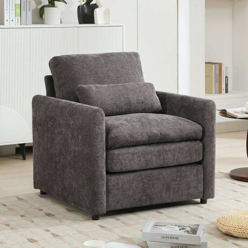 Upholstered Armchair Oversized Comfy Cloud Sofa Double Cushion Single Sofa Plush Cushion Armchair for Living Room