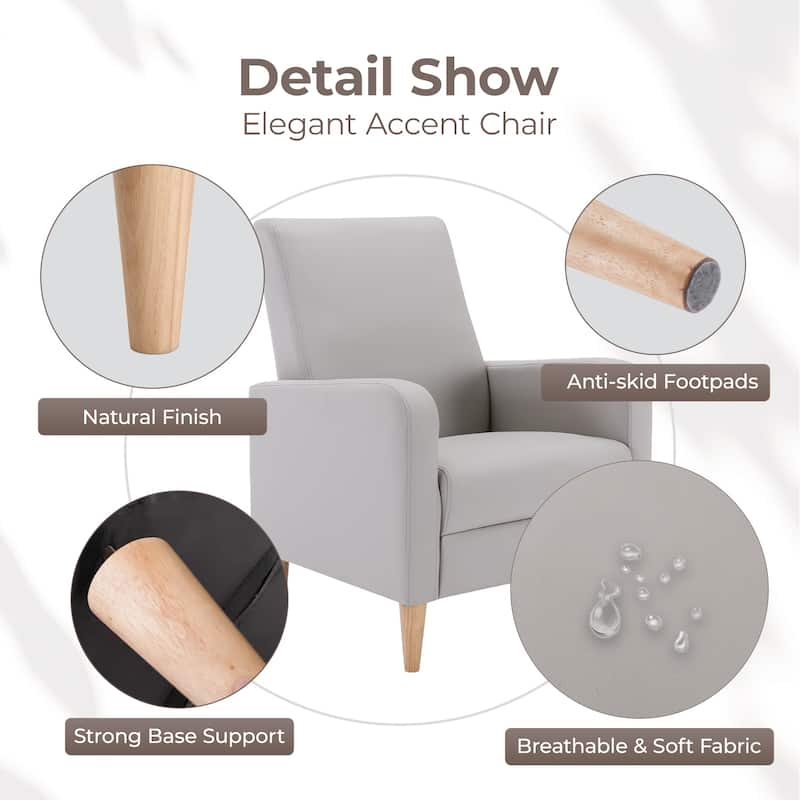 RENEWLINE Modern Accent Chair with Pillow & Walnut Legs - Lounge Seat for Living Room, Compact Design