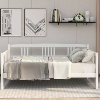 Twin Size Modern White Solid Wood Daybed for Bedroom