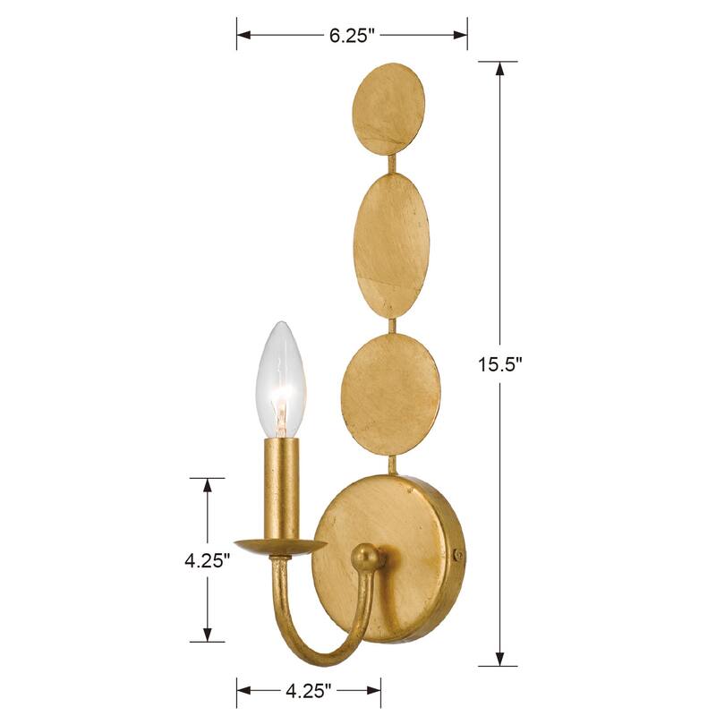 Crystorama Lighting Group Layla Single Light 15-1/2" High Wall Sconce