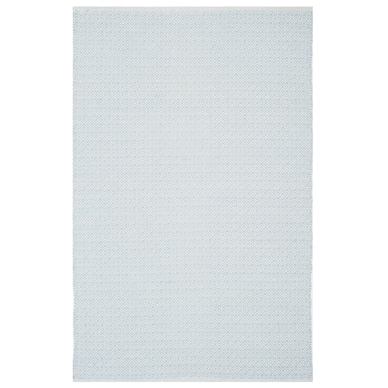 SAFAVIEH Montauk Glyn Handmade Cotton Area Rug - 4' x 6' - Ivory/Light Blue - Rectangle