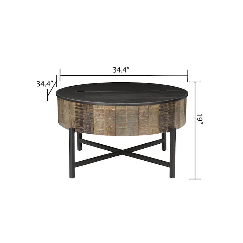 T1216C Modern Style Storage Coffee Table Made with Mango Wood
