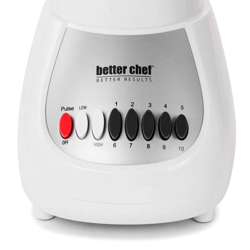 The Better Chef 10 Speed 350 Watt Plastic Jar Blender in White - 50 oz