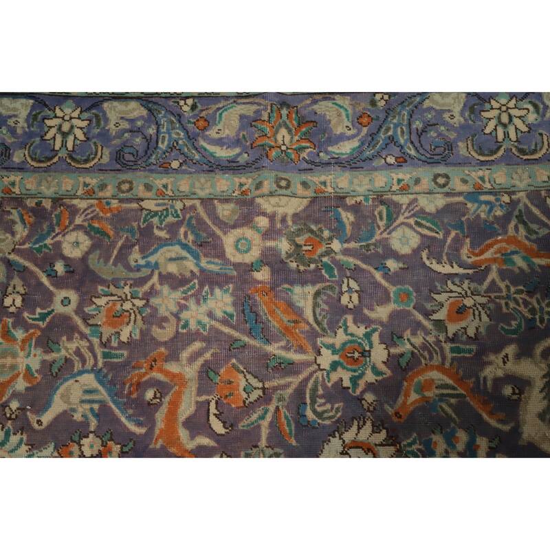 Hand Knotted Oriental 100% Wool Carpet Traditional All-Over Purples Tabriz Area Rug - 7' 10'' X 5' 3''