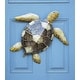 preview thumbnail 6 of 7, Sea Turtle Wall Decor With Brown Checkered Shell - 4 x 24 x 21