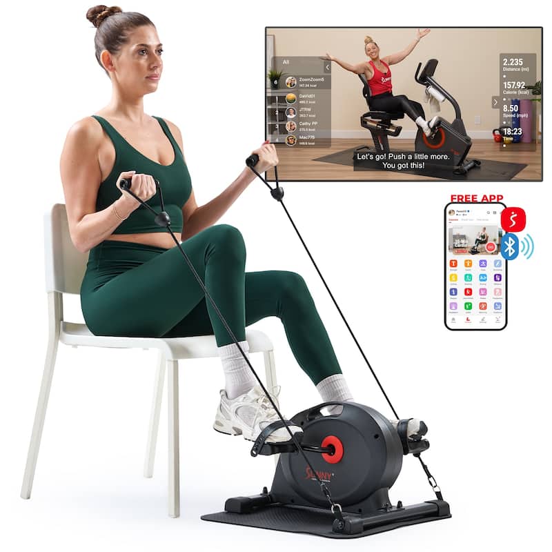 Sunny Smart Mini Bike w Resistance Bands and Mat B0418SMART
