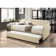 preview thumbnail 1 of 5, Porch & Den Anthony Upholstered Casual Daybed Set with Trundle Beige - Twin